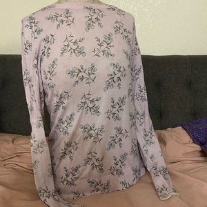 Ann Taylor LOFT pink floral sweater
